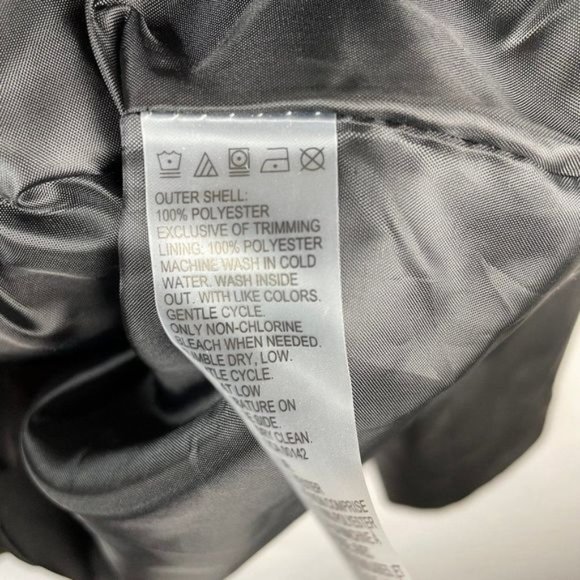 TanJay ?Full Zip Faux?Leather Jacket Black Perforated Seams Lightweight - Picture 5 of 5